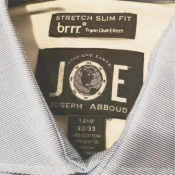 JOSEPH ABBOUD EUC dress shirt 14.5"neck 32/33 sleeves light blue thin pi… - Picture 4 of 5
